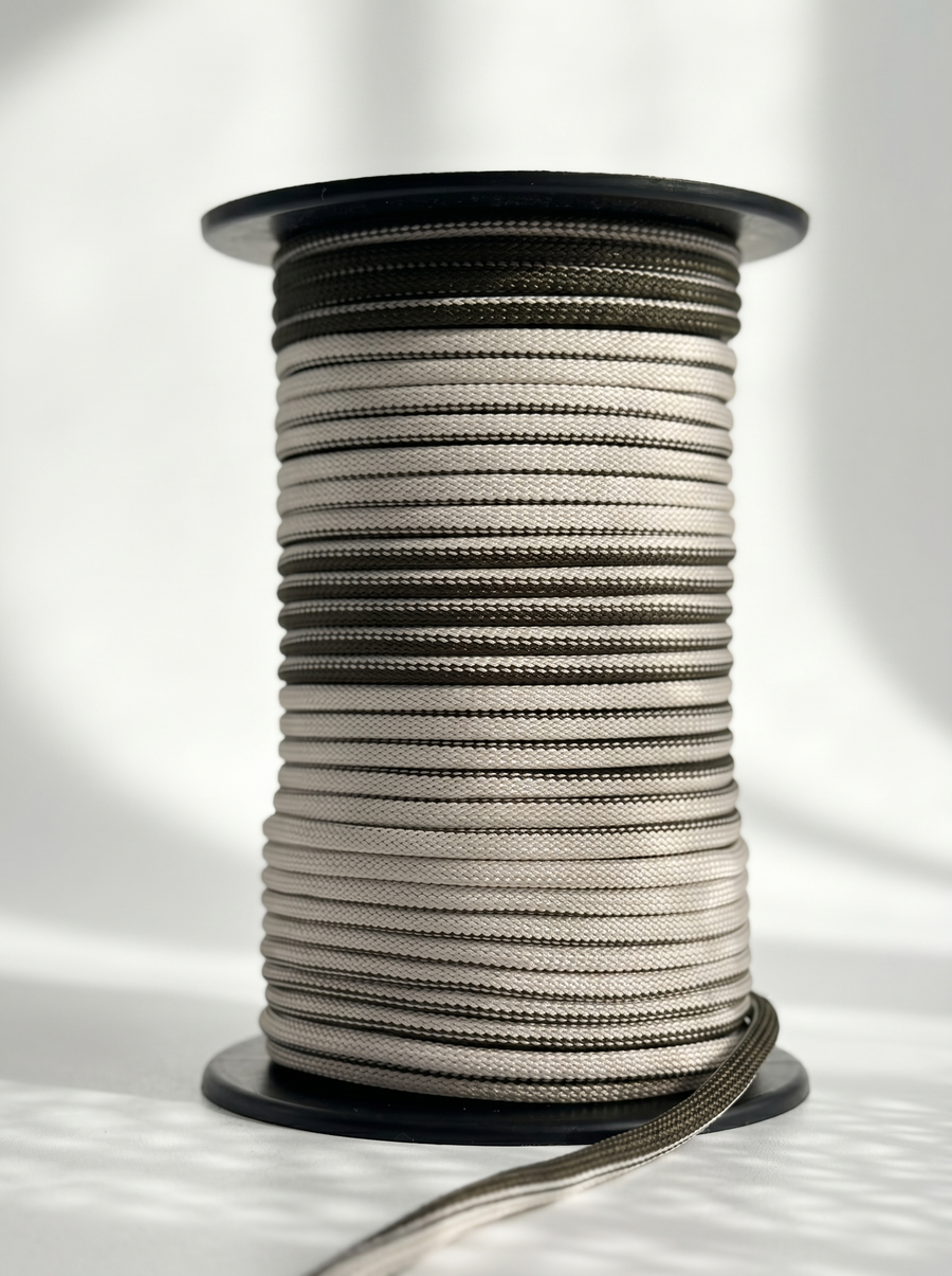Tubular Nautical Rope Khaki/Pearl - 8mm