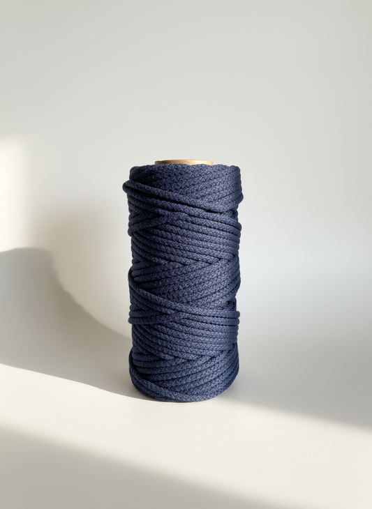 Fio Tricotado com Alma 100% Algodão Azul Marinho - 5mm [OPORTUNIDADE]
