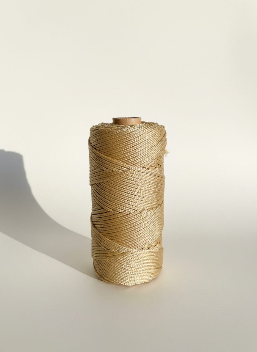 Fio Náutico Entrançado Bege Dourado - 3mm [OPORTUNIDADE]
