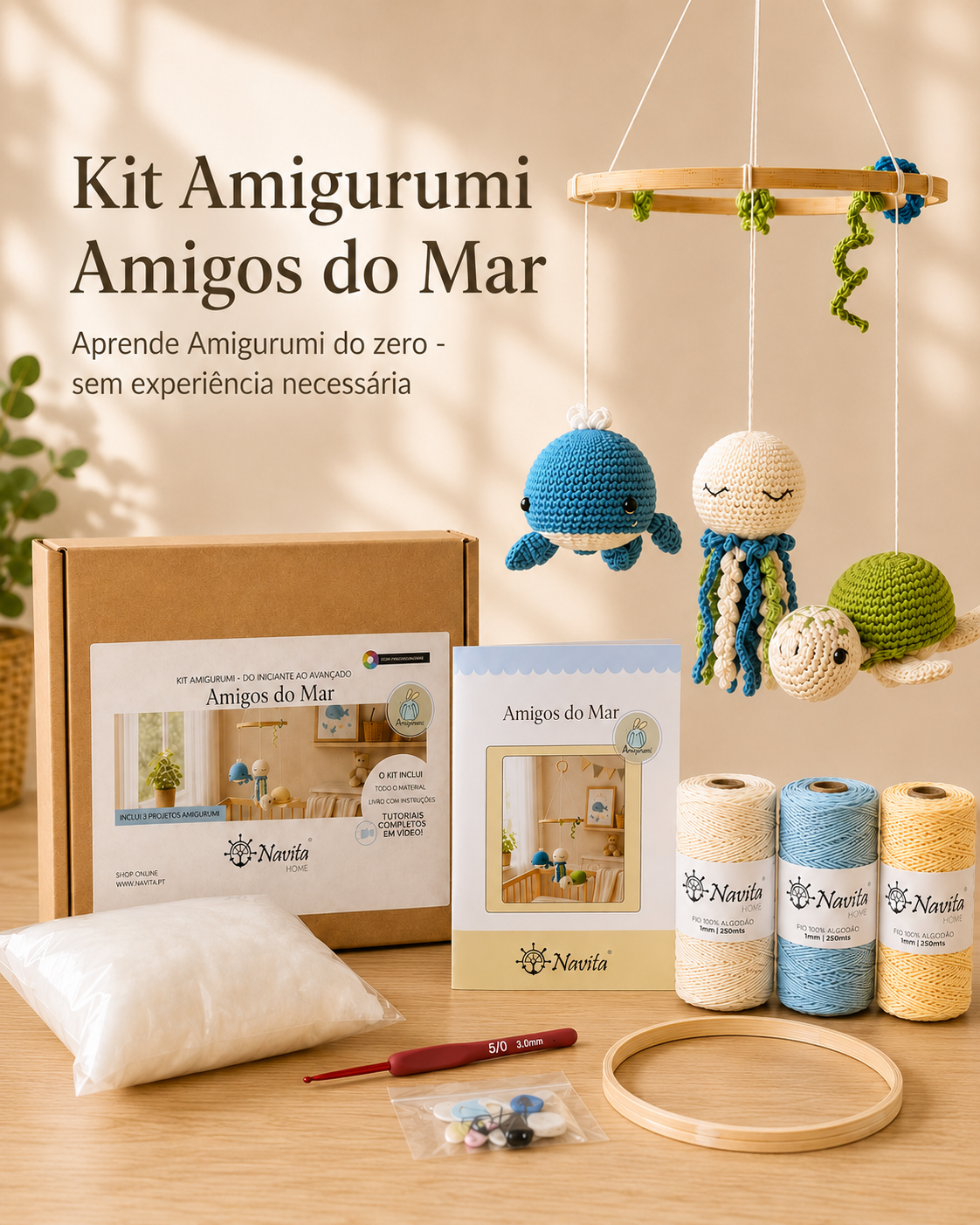 Kit Amigurumi Amigos do Mar - (Iniciante ao Avançado)