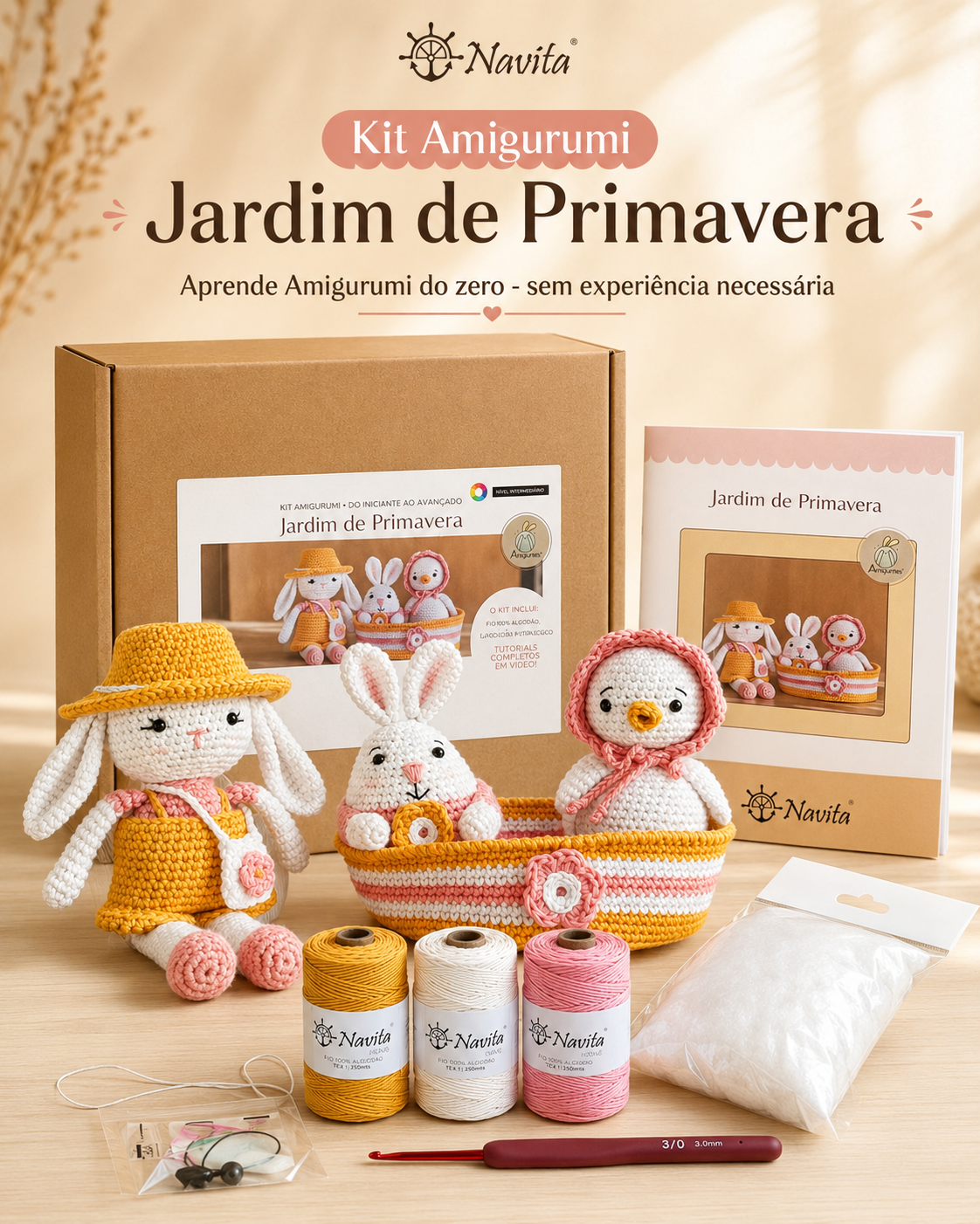 Kit Amigurumi Jardim de Primavera - (Iniciante ao Avançado)