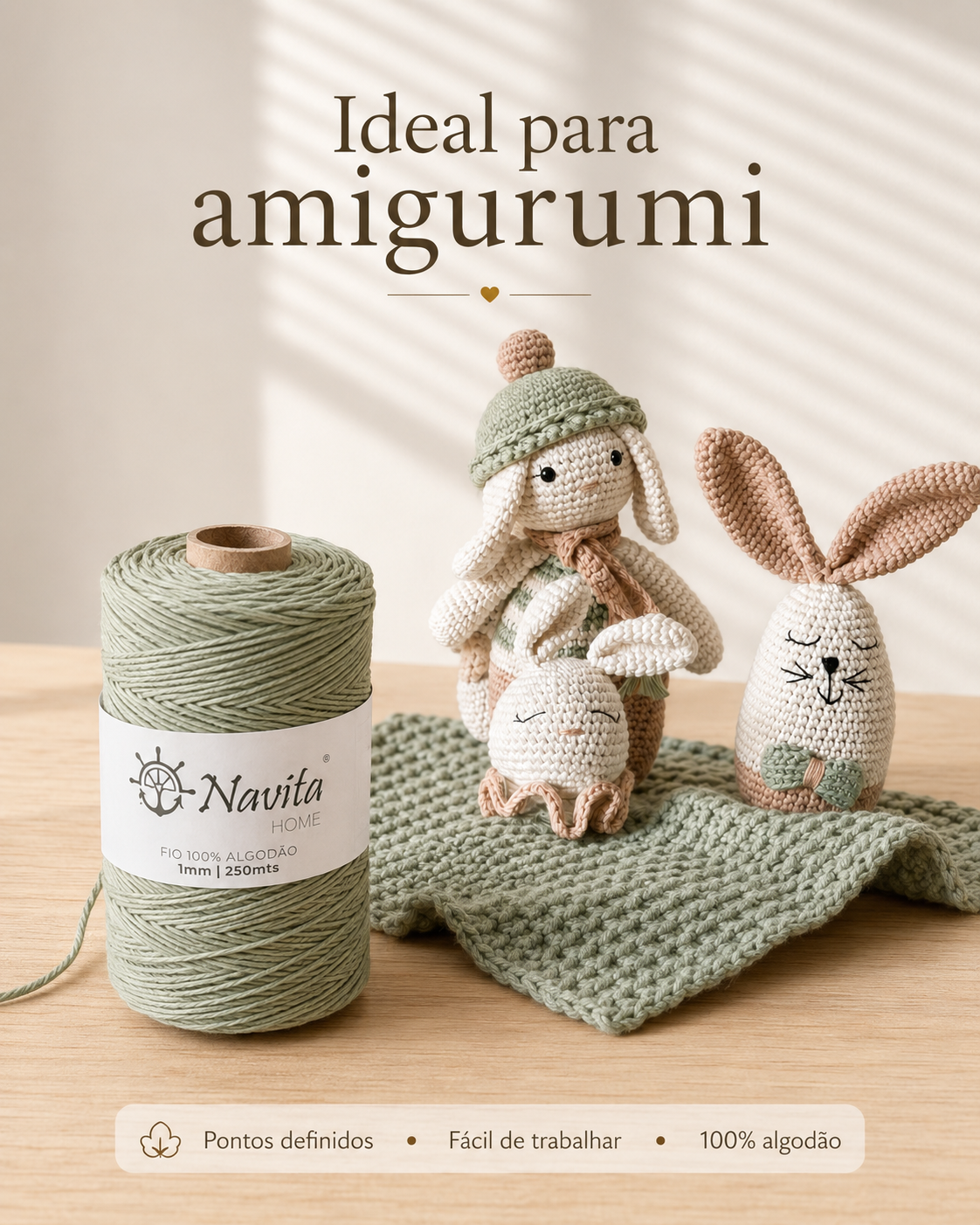 Fio 100% Algodão Amigurumi 1mm