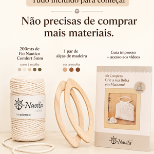 Kit Completo — Crie a sua Bolsa em Macramé