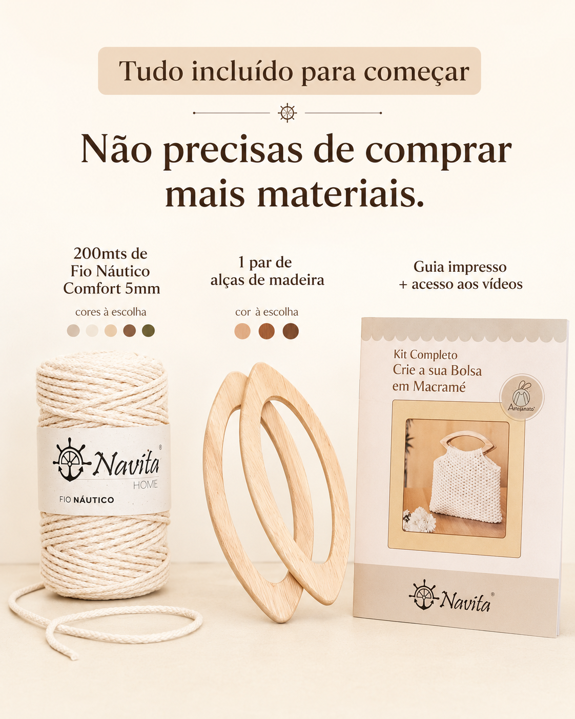Kit Completo — Crie a sua Bolsa em Macramé