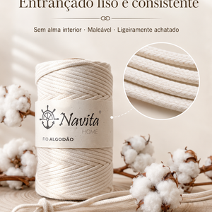 Fio Entrançado Algodão Natural