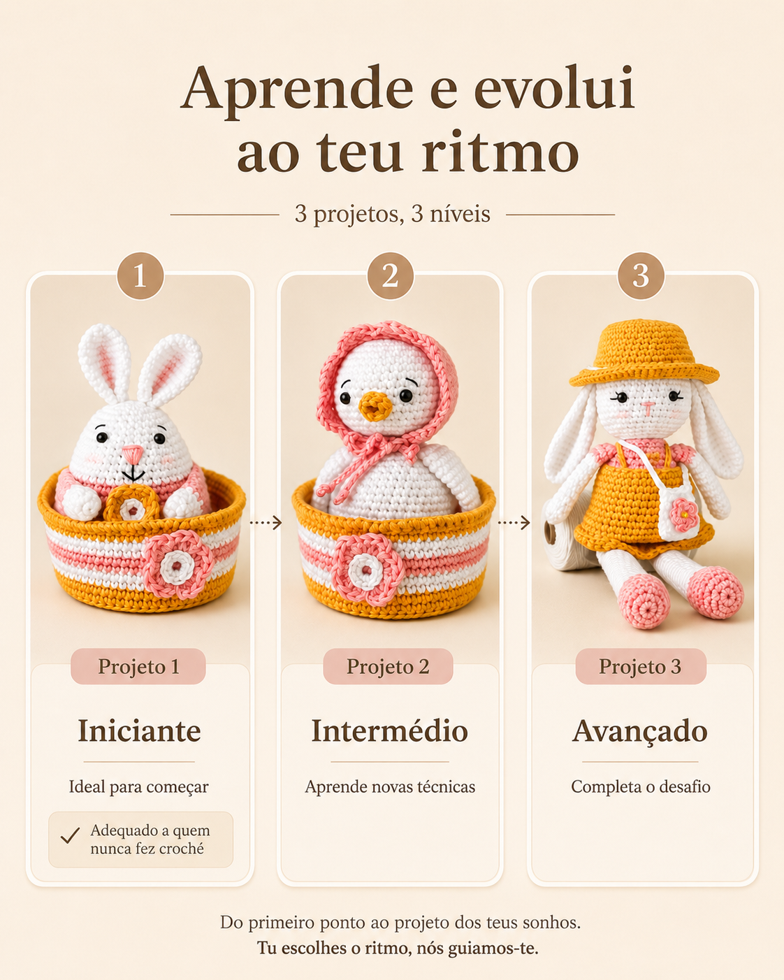 Kit Amigurumi Jardim de Primavera - (Iniciante ao Avançado)