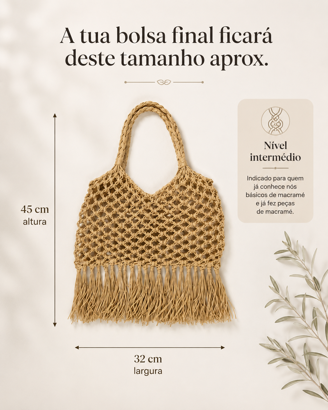 Kit Macramé Rafia Beach Bag