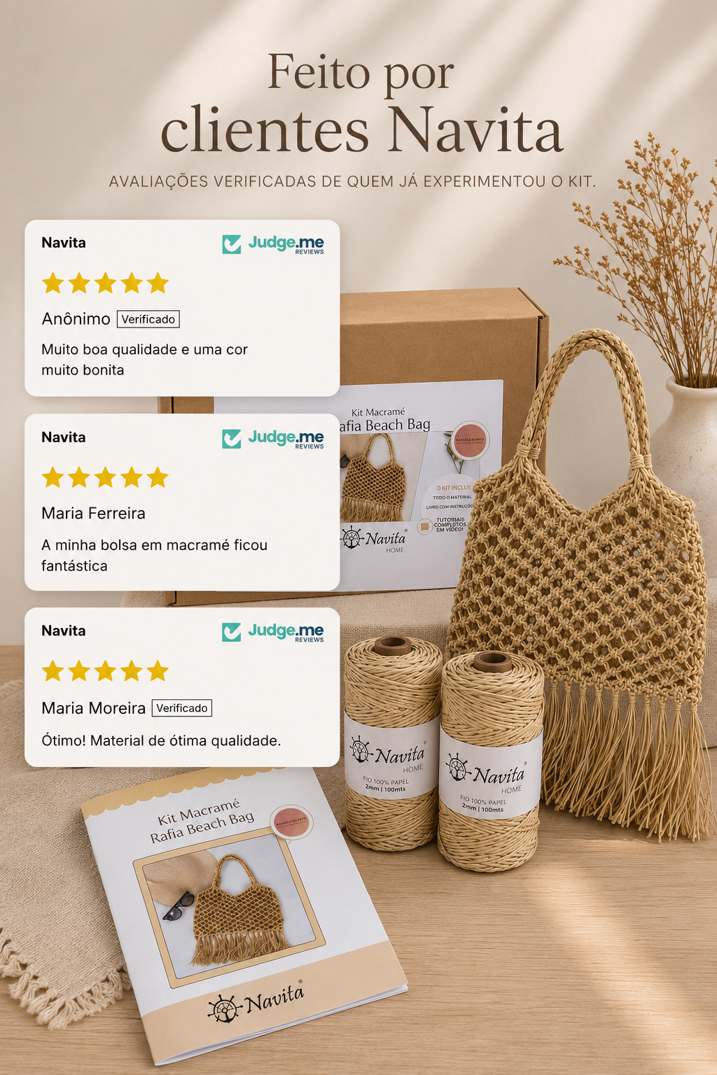 Kit Macramé Rafia Beach Bag
