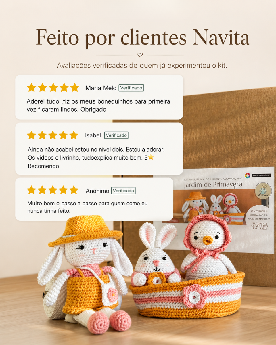 Kit Amigurumi Jardim de Primavera - (Iniciante ao Avançado)