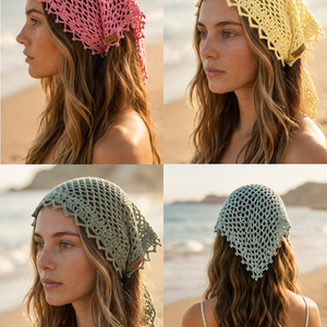 Bundle Bandana em Croché - Fio 100% Algodão 1mm + Agulha 3mm