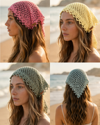 Bundle Bandana em Croché - Fio 100% Algodão 1mm + Agulha 3mm