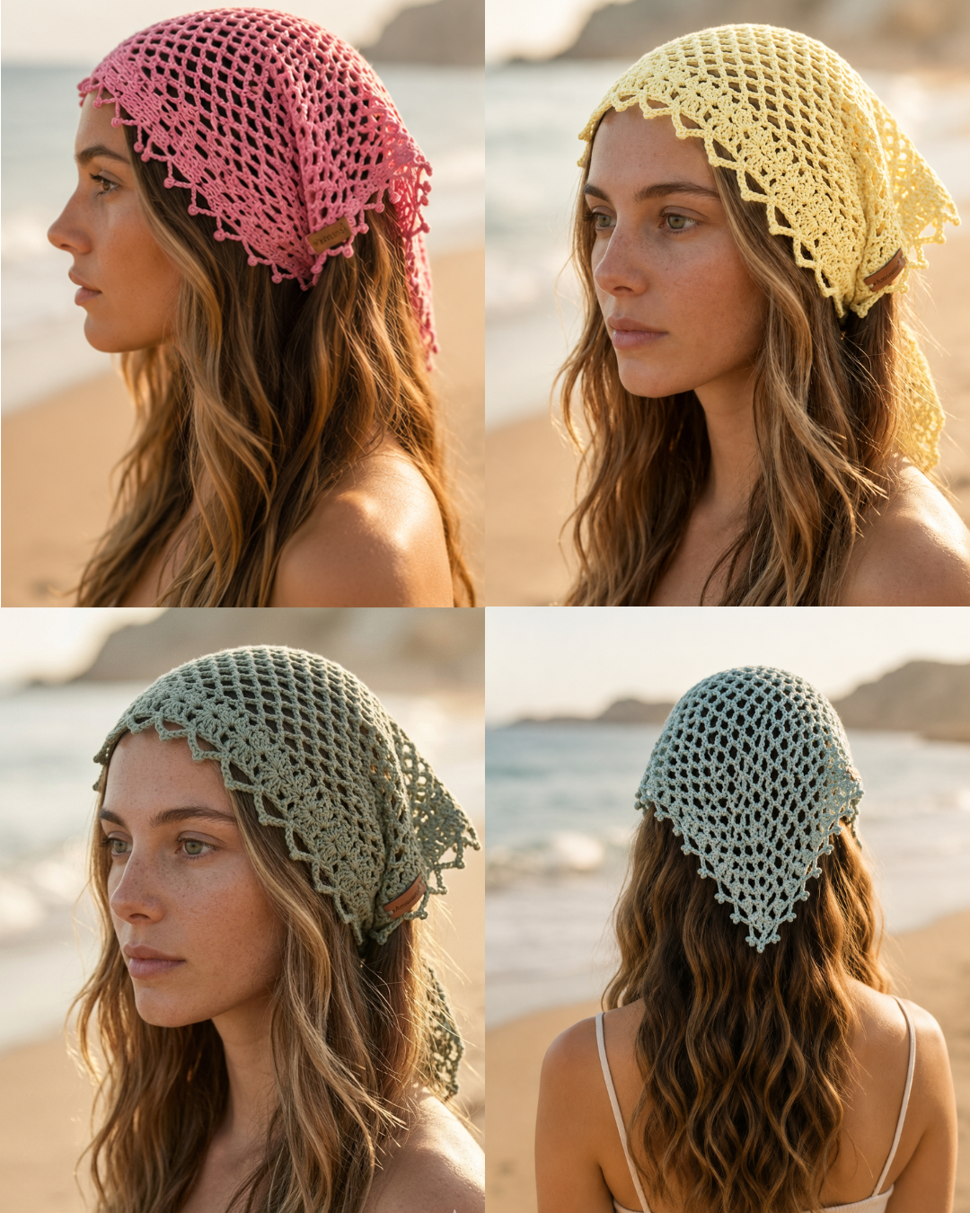 Bundle Bandana em Croché - Fio 100% Algodão 1mm + Agulha 3mm