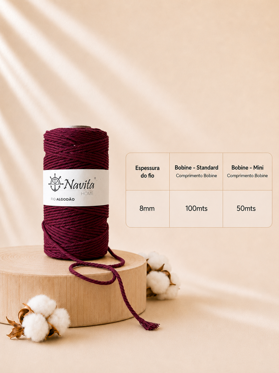8mm Cotton Wick