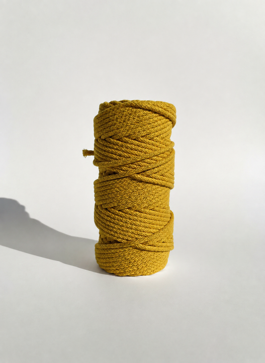 Fio Tricotado com Alma 100% Algodão Mostarda 5mm [OPORTUNIDADE]