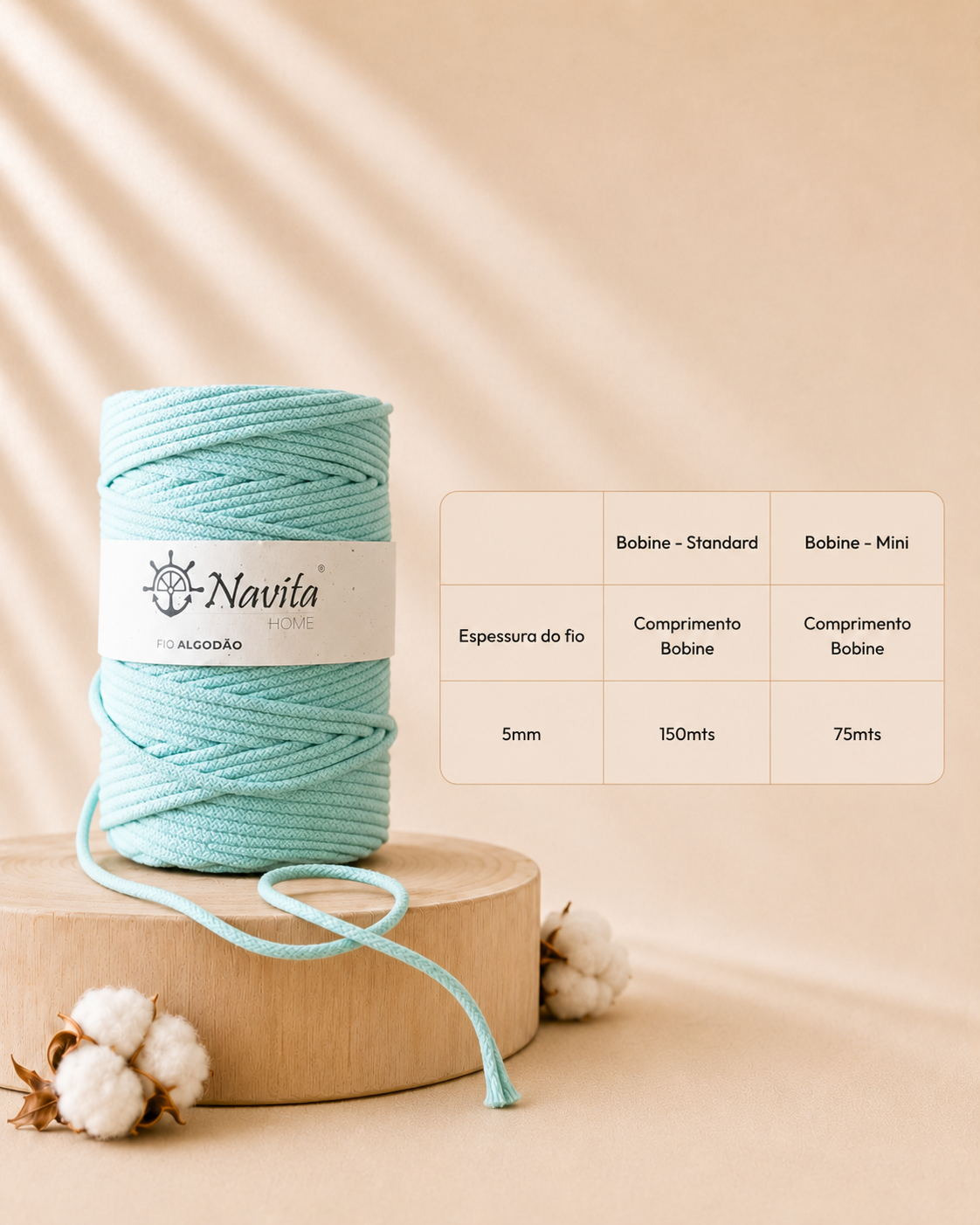 Cotton Knitted Yarn with Core 5mm